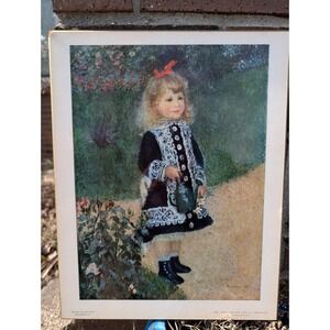 Renoir A Girl with a Watering Can National Gallery of Art Vintage Print on Board